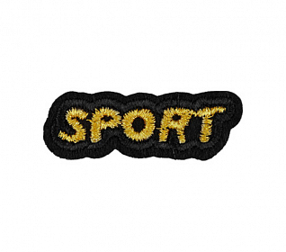 Термоаппликация "Sport" черно-золотой 38х12мм LA573