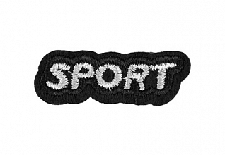 Термоаппликация "Sport" черно-серый 38х12мм LA573