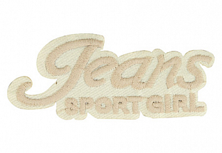 Термоаппликация "Jeans sport girl" бежевый 84х35мм LA569
