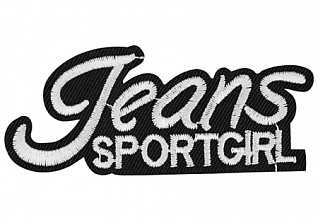 Термоаппликация "Jeans sport girl" бело-черный 84х35мм LA569